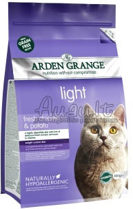 Arden Grange Adult Cat Light with Fresh Chicken and Potato Grain Free sumažintas kalorijų kiekis su vištiena ir bulvėmis (begrūdis) 2 kg.